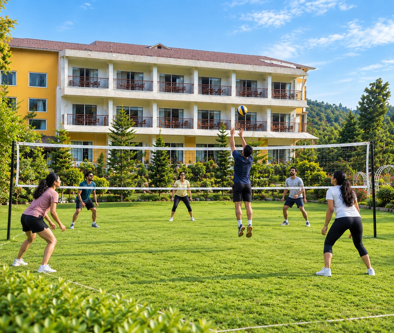 Lawn games at Evara